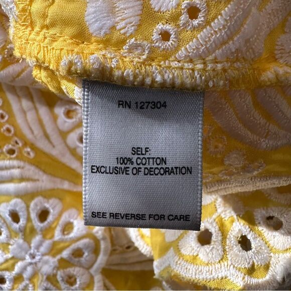 John Mark Yellow Embroidered Cotton Tunic Top – Size 1X (NWT) - Picture 12 of 13
